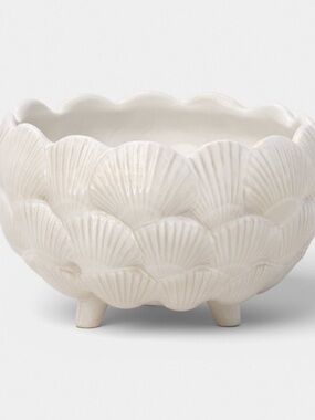 8" Ceramic Outdoor Clam Shell Planter Ivory Threshold™ designed w/ Studio McGee